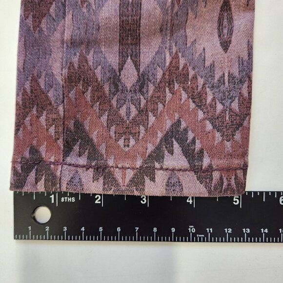 Free People Southwest Ikat Skinny Jeans 25 Purple Low Rise Bohemian Colorful - Picture 7 of 10